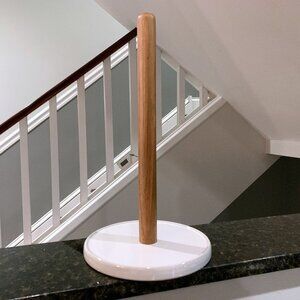 Hearth & Hand with Magnolia Stoneware and Wood Paper Towel Holder Stand NEW 2024